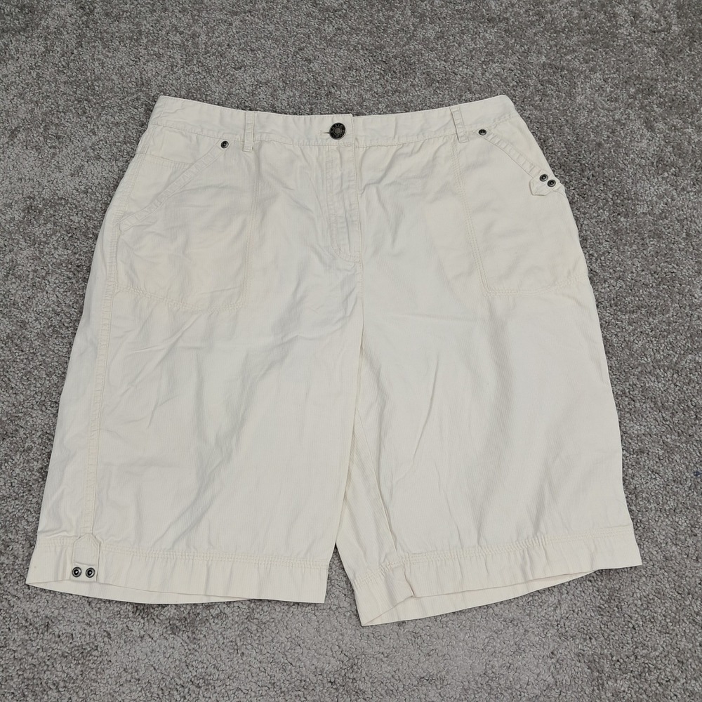 Basic Editions Mens Classic Fit Cotton Shorts Cream‎ Off-White Size 34 11/12